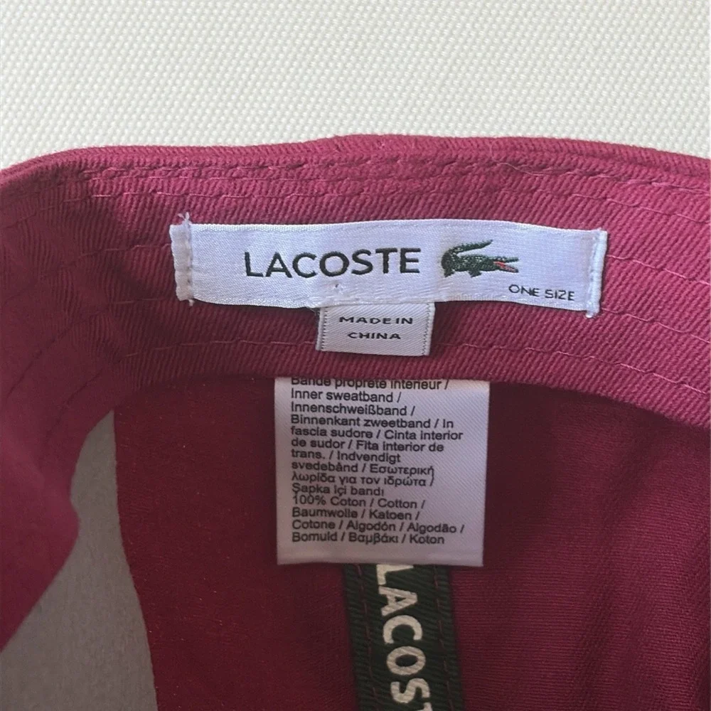 Lacoste Maroon Red Hat Adjustable Cap Big Logo Crocodile One Size